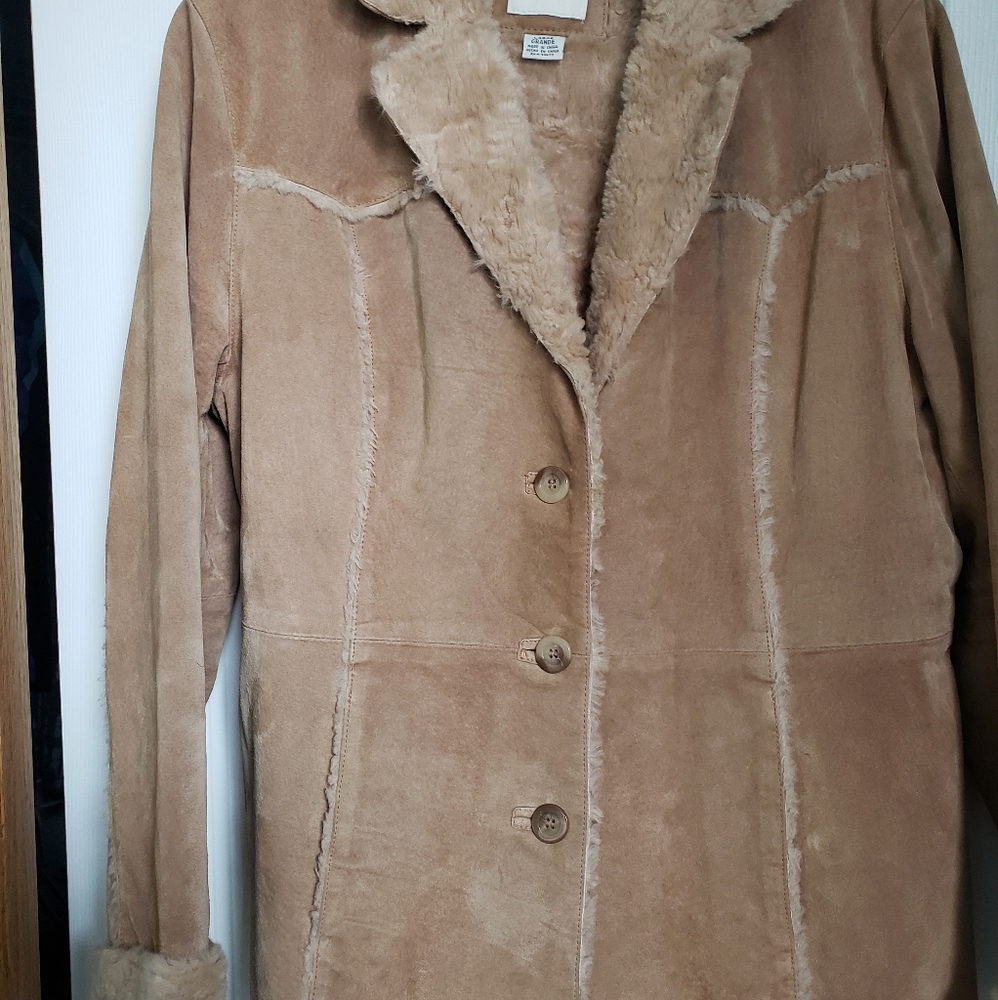 St. John's Bay Suede Coat women's large